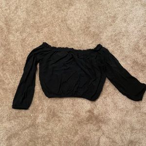 Brandy Melville, Black off the shoulder crop shirt